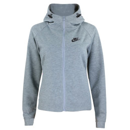 Nike Women's Sportswear Tech Windrunner  Fleece Hoodie & Pants 2 Pc Set Gray