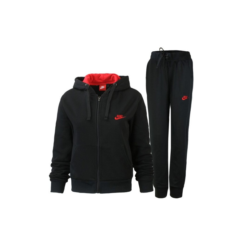 Nike Women's Sportswear Tech Fleece Hoodie & Pants 2 Pc Set Black/Red