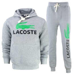 Lacoste Men’s Cotton Fleece Pullover Hoodie & Pants Set Gray