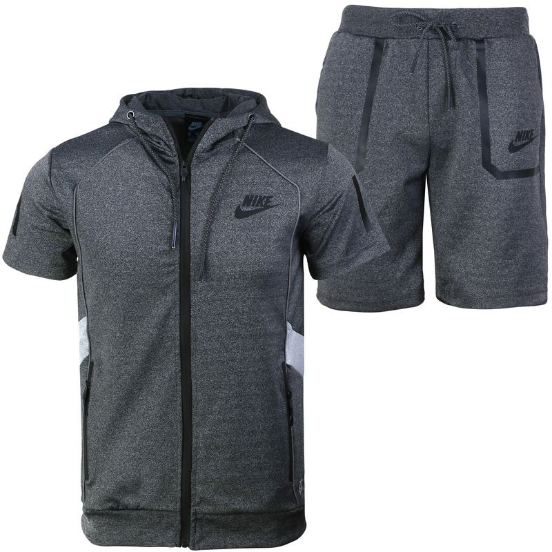 Nike Men's Tech Short-Sleeve Full Zip Hoodie & Short Set