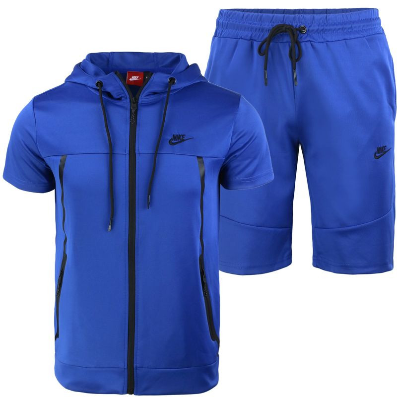 Nike Men's Tech Short-Sleeve Full Zip Hoodie & Short Set