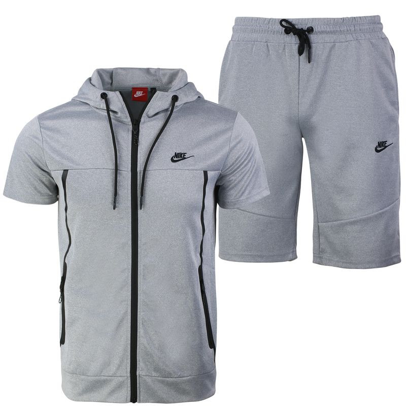 Nike Men's Tech Short-Sleeve Full Zip Hoodie & Short Set