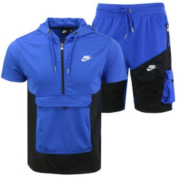 Nike Men's Tech Short-Sleeve Full Zip  Cargo Hoodie & Short Set