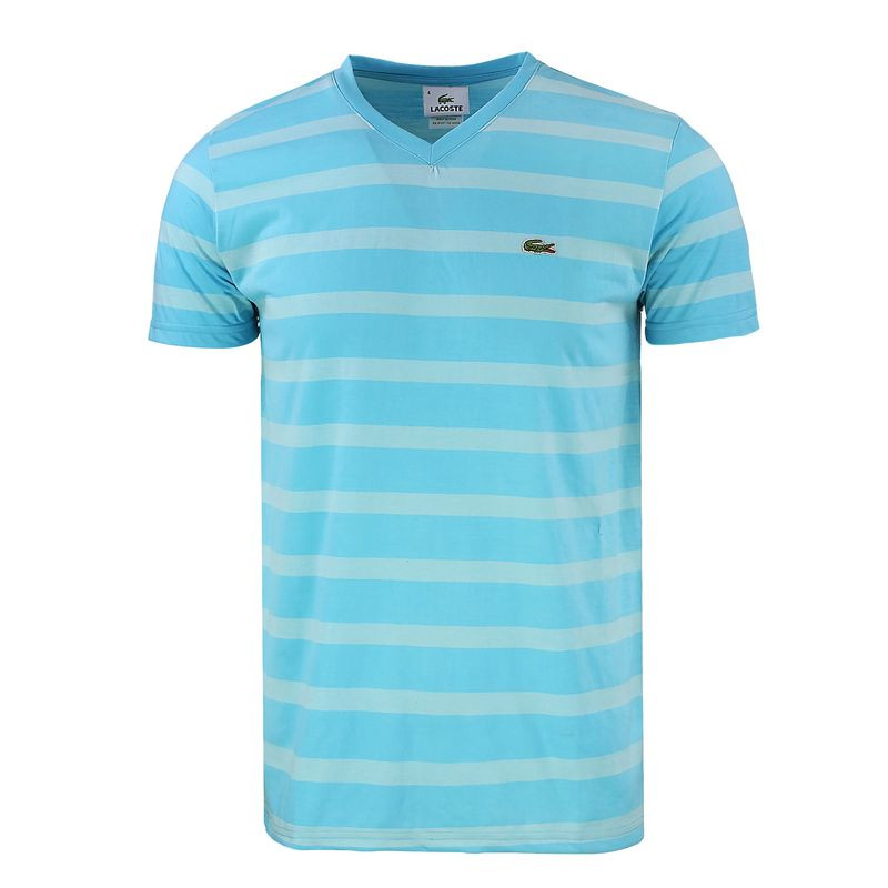 Lacoste Short Sleeve Pima Jersey V-Neck T-Stripe Shirt