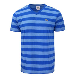 Lacoste Short Sleeve Pima Jersey V-Neck T-Stripe Shirt