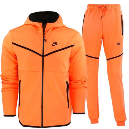 Nike Tech Fleece Full-Zip Hoodie & Pants 2 Pc Set  Orange