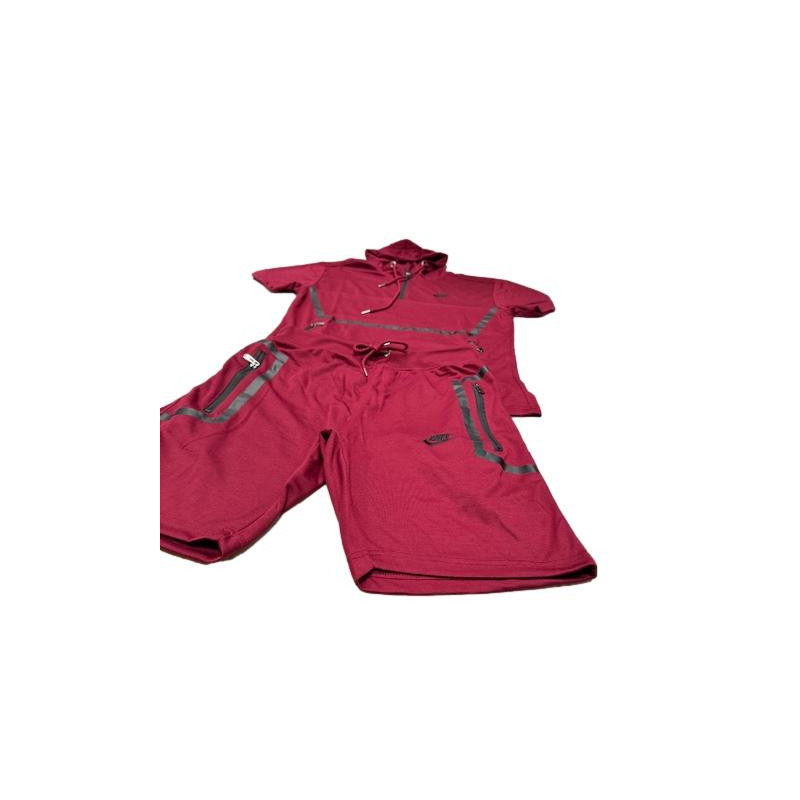 Nike Sportswear Tech Fleece Short-Sleeve Full Zip Hoodie & Short Set