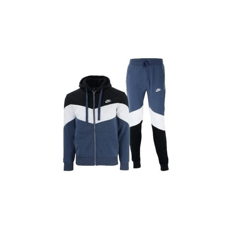 Nike Sportswear Colorblock  Full-Zip Hoodie & Pants Set Navy