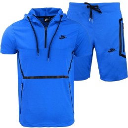 Nike Sportswear Tech Fleece Short-Sleeve Full Zip Hoodie & Short Set