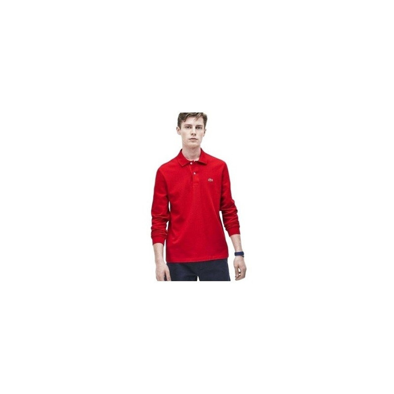 Lacoste Long Sleeve Pique Polo Shirt Red