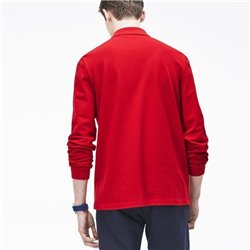 Lacoste Long Sleeve Pique Polo Shirt Red