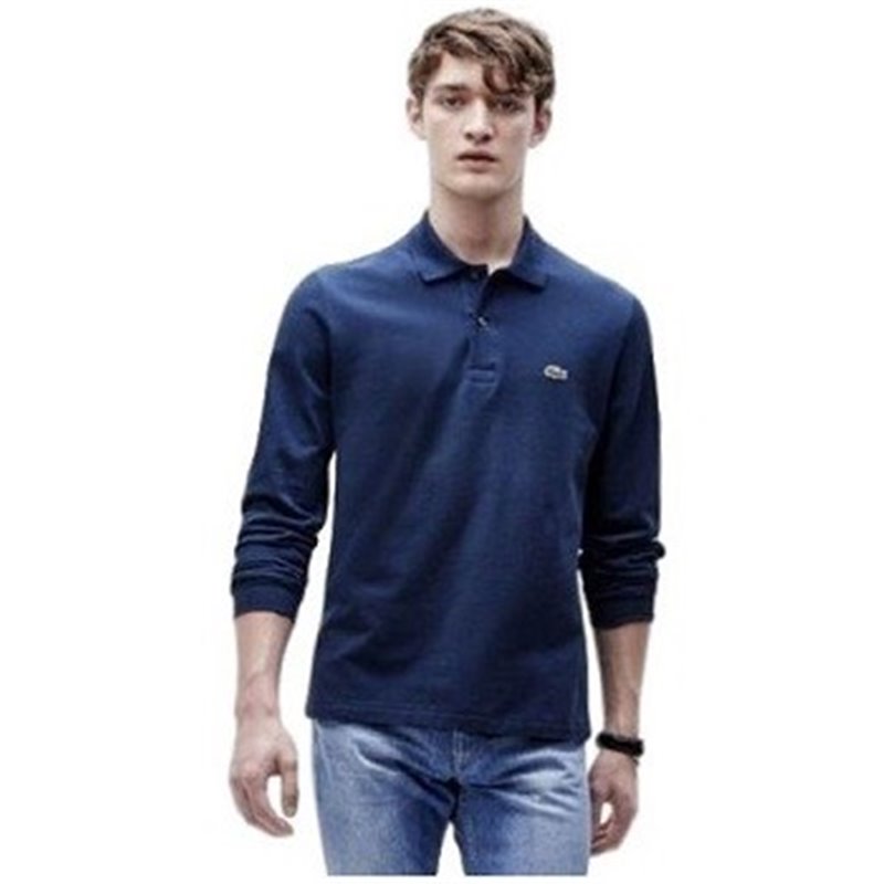 Lacoste Long Sleeve Pique Polo Shirt Navy