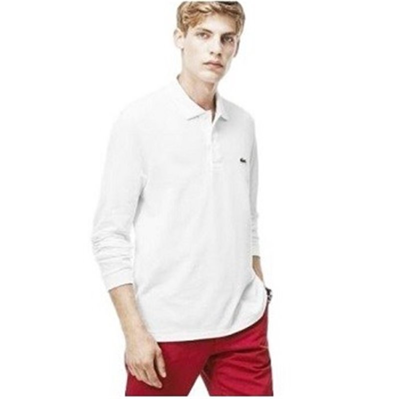 Lacoste Long Sleeve Pique Polo Shirt White