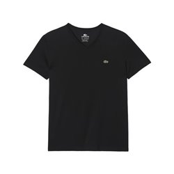 Lacoste Men's Pima Cotton V-Neck T-Shirt  Black