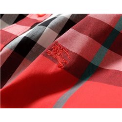 Burberry Men's Brit Check Short-Sleeve Shirt Red