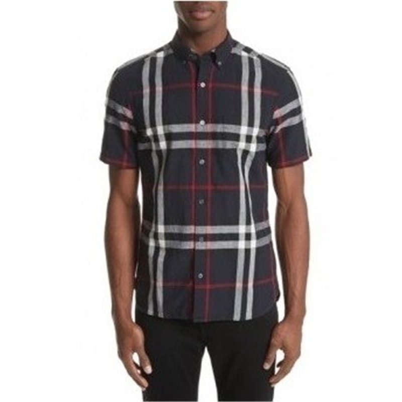 Burberry brit Men's Check Short-Sleeve Shirt Black