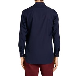 Burberry Britt Men's Long Sleeve  Check Inner Collar Navy