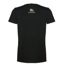 Burberry Men's Crew Neck Graphic Cotton T-Shirt Black