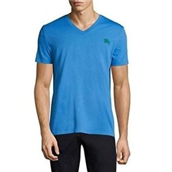 Burberry Brit Men's Lindon Cotton V-Neck Tee in Chalk Blue