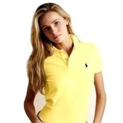 Ralph Lauren Women's Skinny Fit Cotton Mesh Polo Shirt Yellow