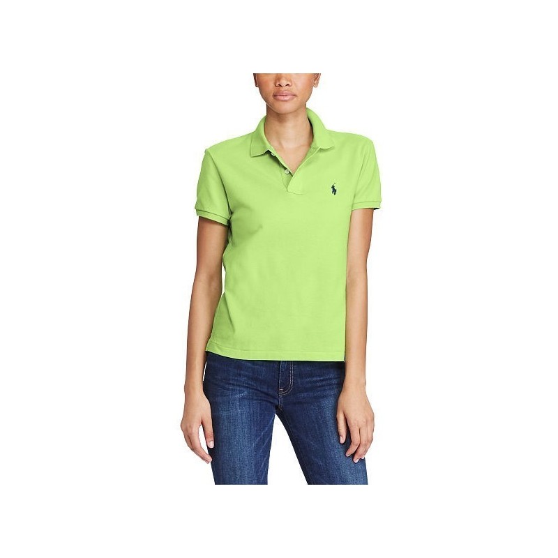 Ralph Lauren Women's Skinny Fit Cotton Mesh Polo Shirt  Green