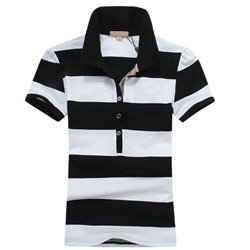 Burberry Women's Striped Cotton Modal Polo Shirt Closeout