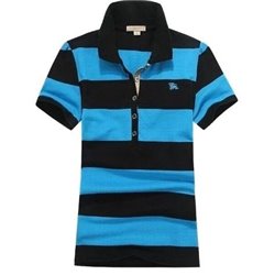 Burberry Women's Striped Cotton Modal Polo Shirt Closeout