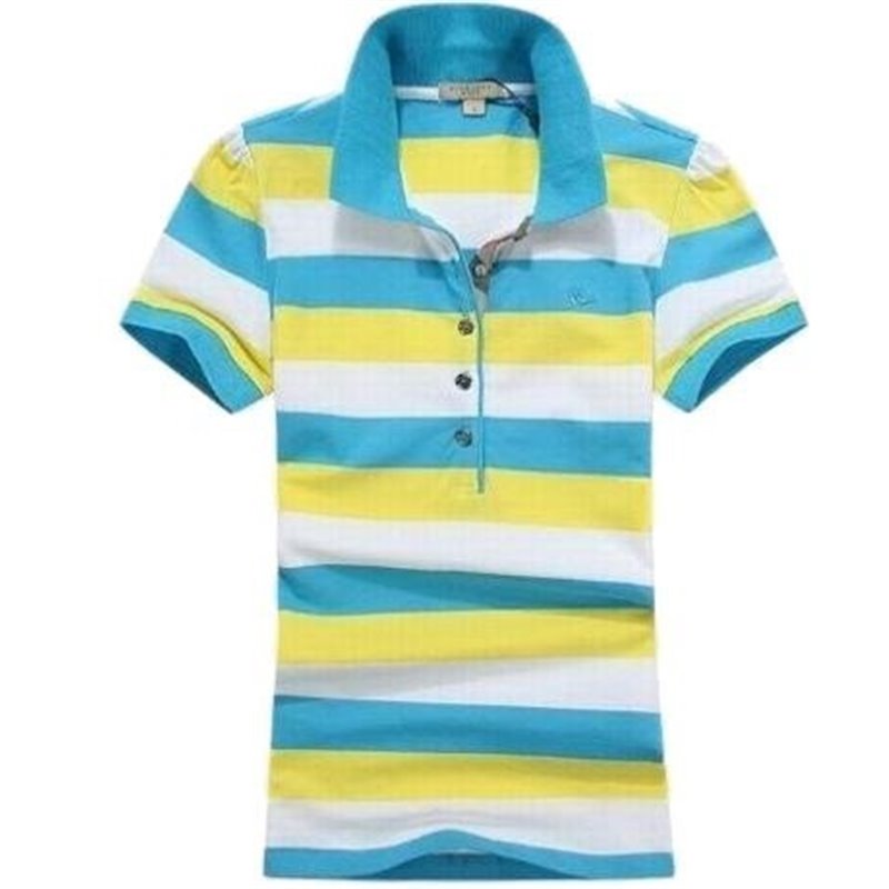 Burberry Women's Striped Cotton Modal Polo Shirt