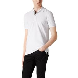 Burberry Check Placket Piqué Cotton Polo Shirt White