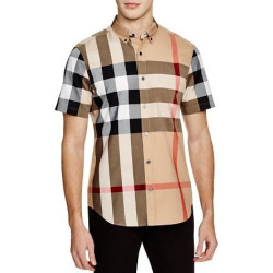 Burberry Fred Short Sleeve Slim Fit Button Down Shirt