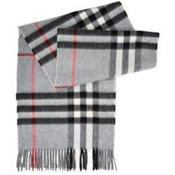 Burberry Exploded Giant Check Cashmere Scarf-Gray