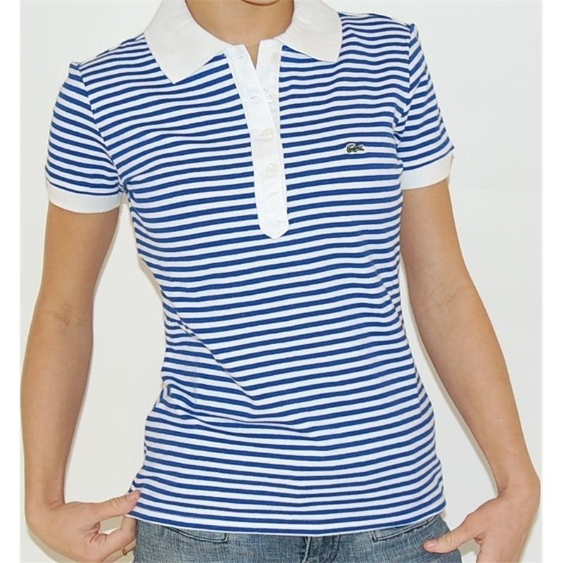 Lacoste  Women's Stripe Short Sleeve Polo Shirt