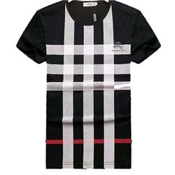 Burberry Men's Crew Neck Check Graphic Cotton T-Shirt