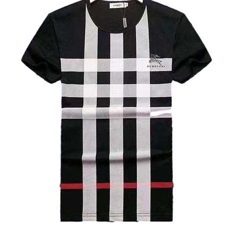 Burberry Men's Crew Neck Check Graphic Cotton T-Shirt