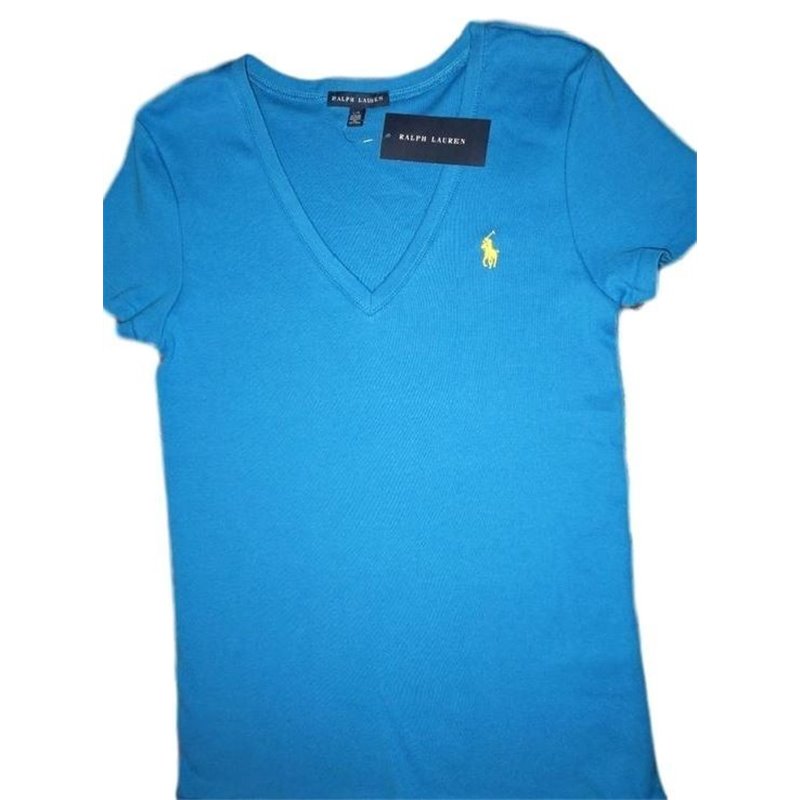 Polo Ralph Lauren Women's V Neck T Shirts Turquoise