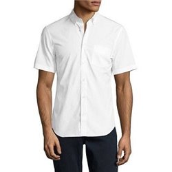 Burberrymen's Short  Sleeve Check Inner Collar  White