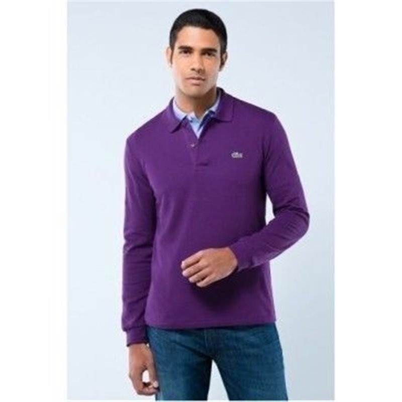 Lacoste Long Sleeve Pique Polo Shirt Purple