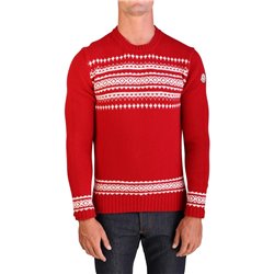 MONCLER Moncler Men's Virgin Wool Holiday Crewneck Sweater Red