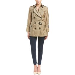 Burberry Packaway Ruffle Detail Showerproof Trench Coat